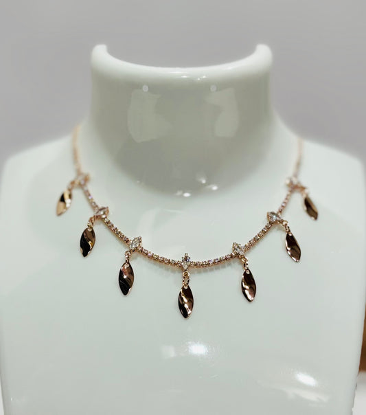 Rose gold choker necklace