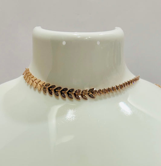 Rose gold choker necklace