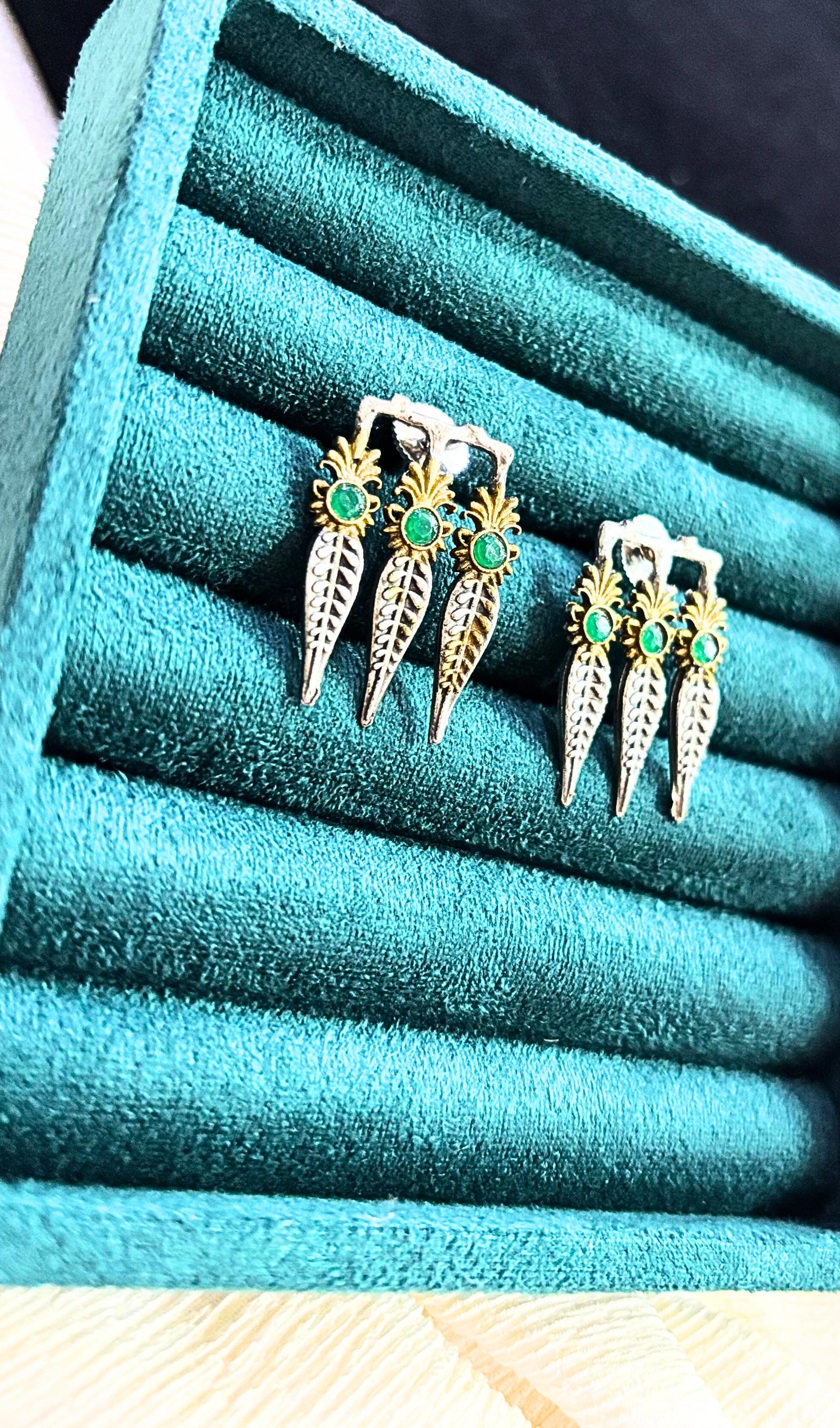 Leaf Drop Oxidised Earrings