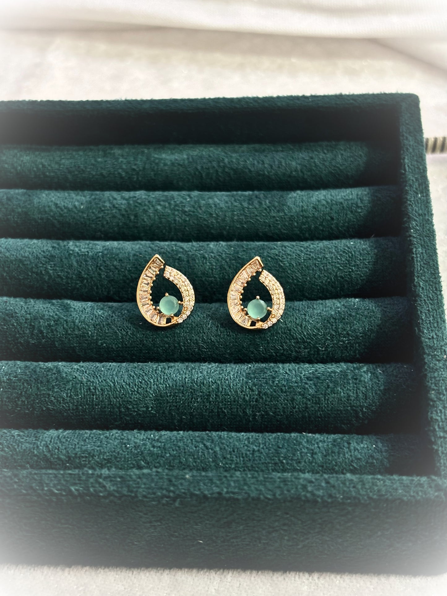 Gold-Tone Teardrop Stud Earrings