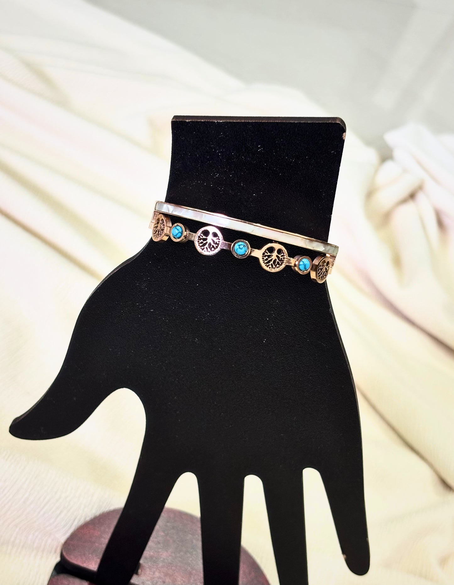 Turquoise Bloom Charm Bracelet