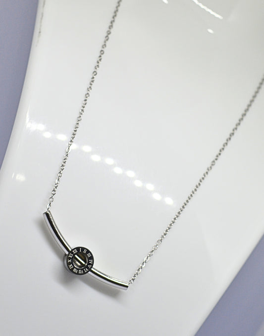 Stainless steel pierced ring necklace