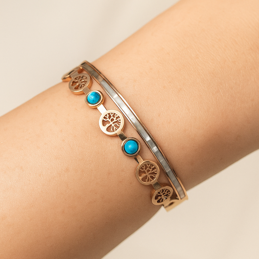 Turquoise Bloom Charm Bracelet