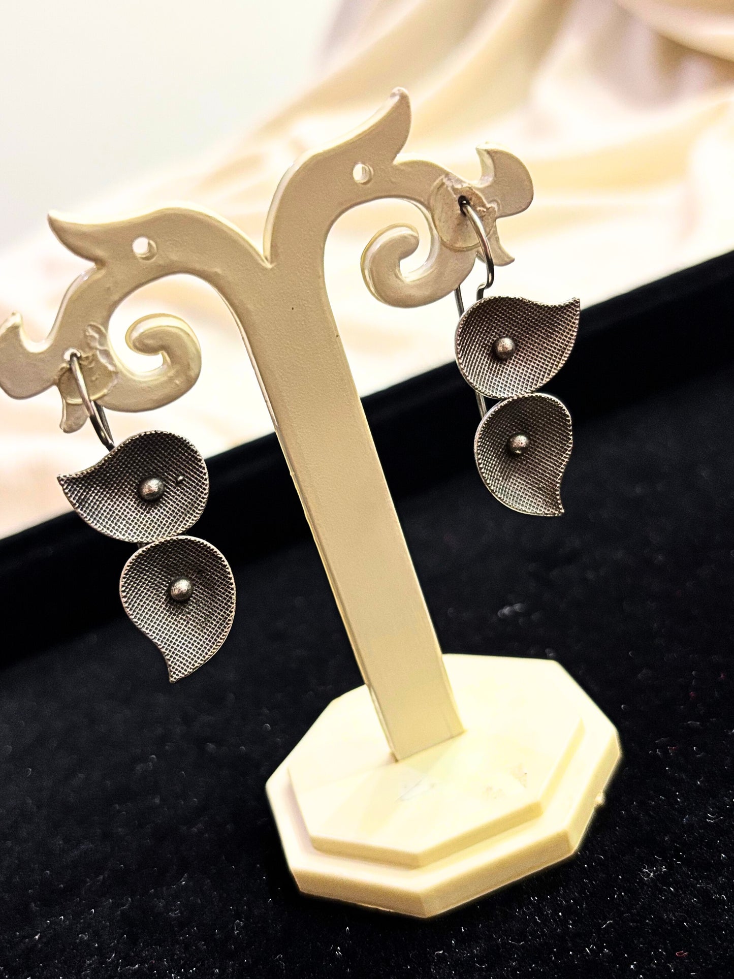 Whispering Petals Oxidised Earrings