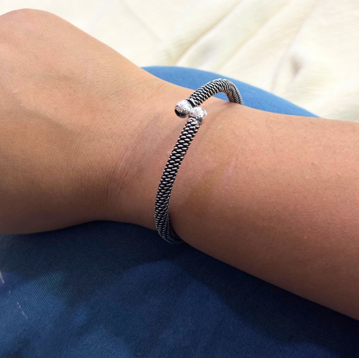 Oxidised Coil Design Bracelet