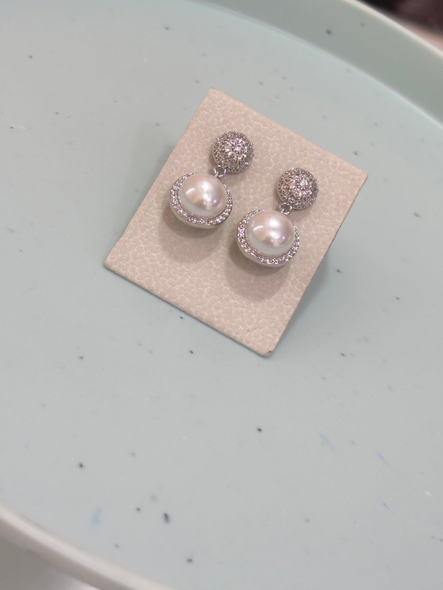 Elegant Pearl Drop Stud Earrings