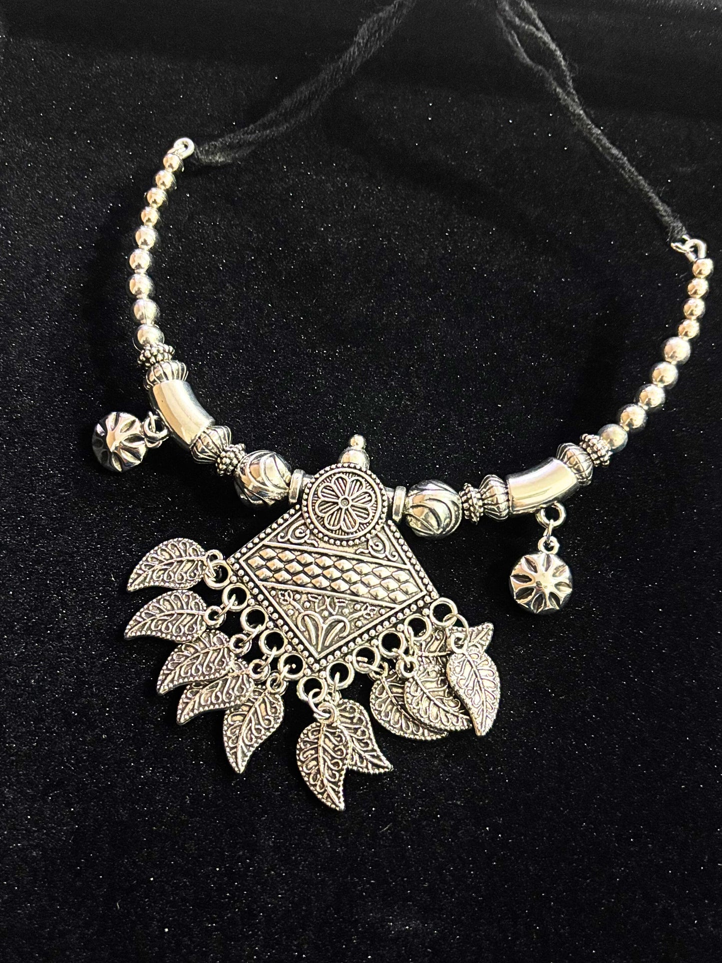 Timeless Charm Oxidised Silver Necklace Set