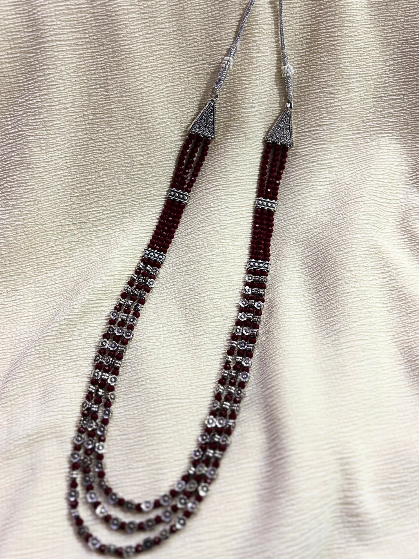 Regal Layers Oxidised Beaded Necklace Set