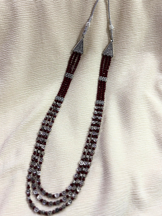 Regal Layers Oxidised Beaded Necklace Set