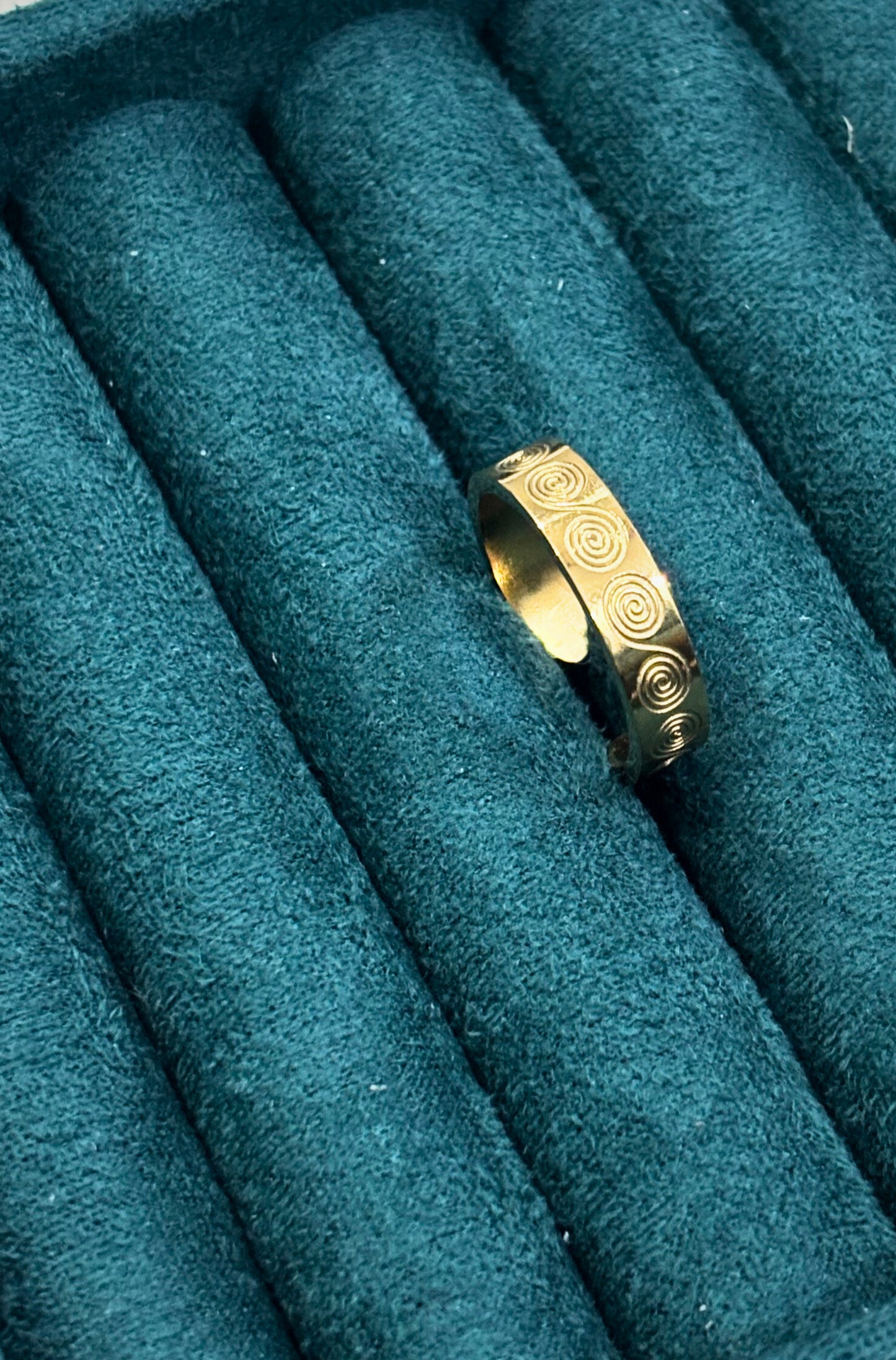 Golden Spiral Pattern Bracelet & Ring Set