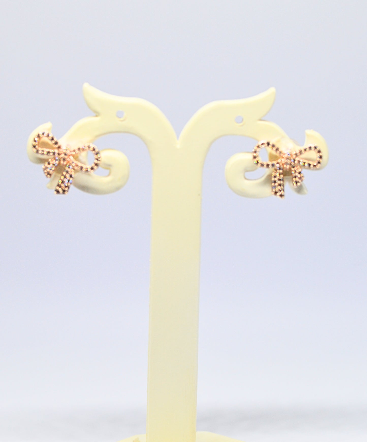 Stylish bow design diamond earrings