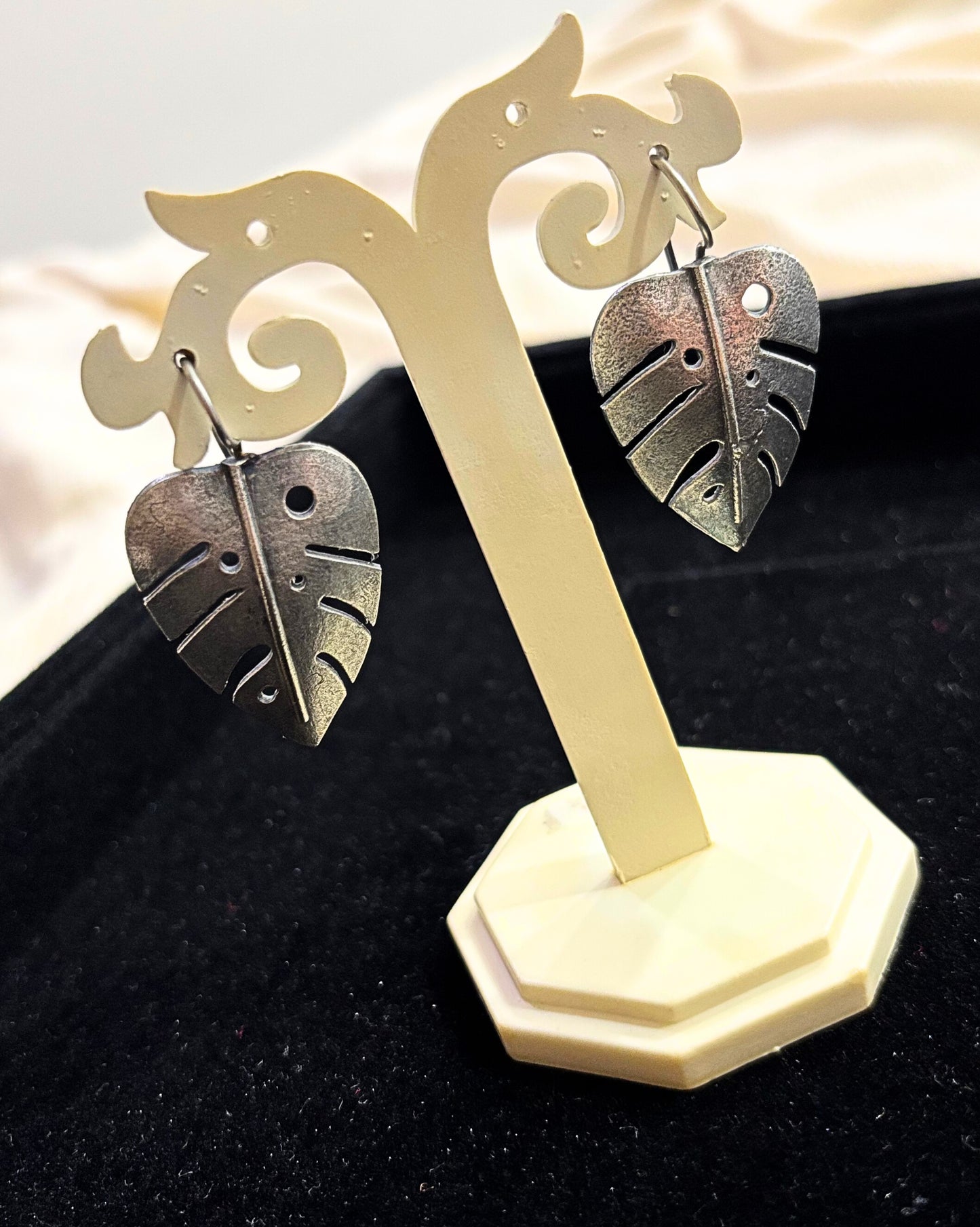 Tropical Leaf Oxidised Earrings