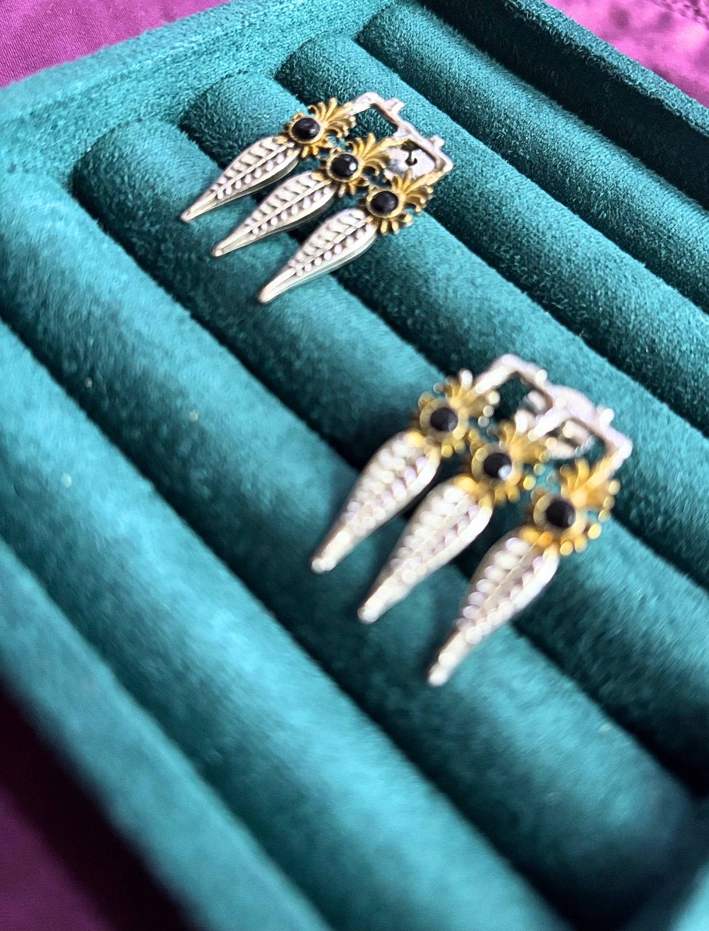 Leaf Drop Oxidised Earrings