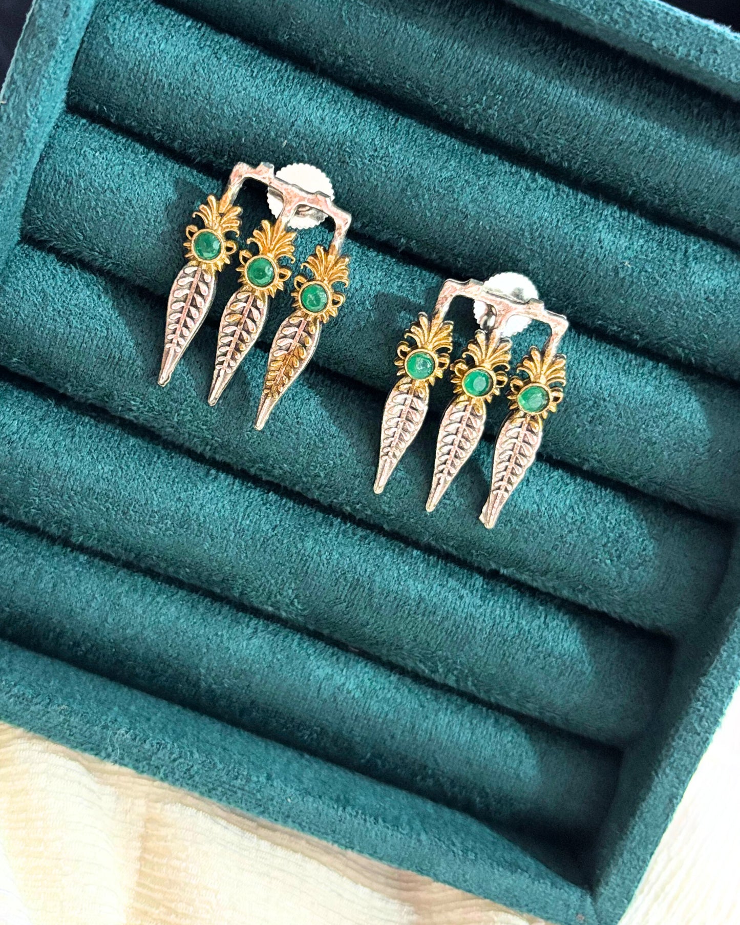 Leaf Drop Oxidised Earrings