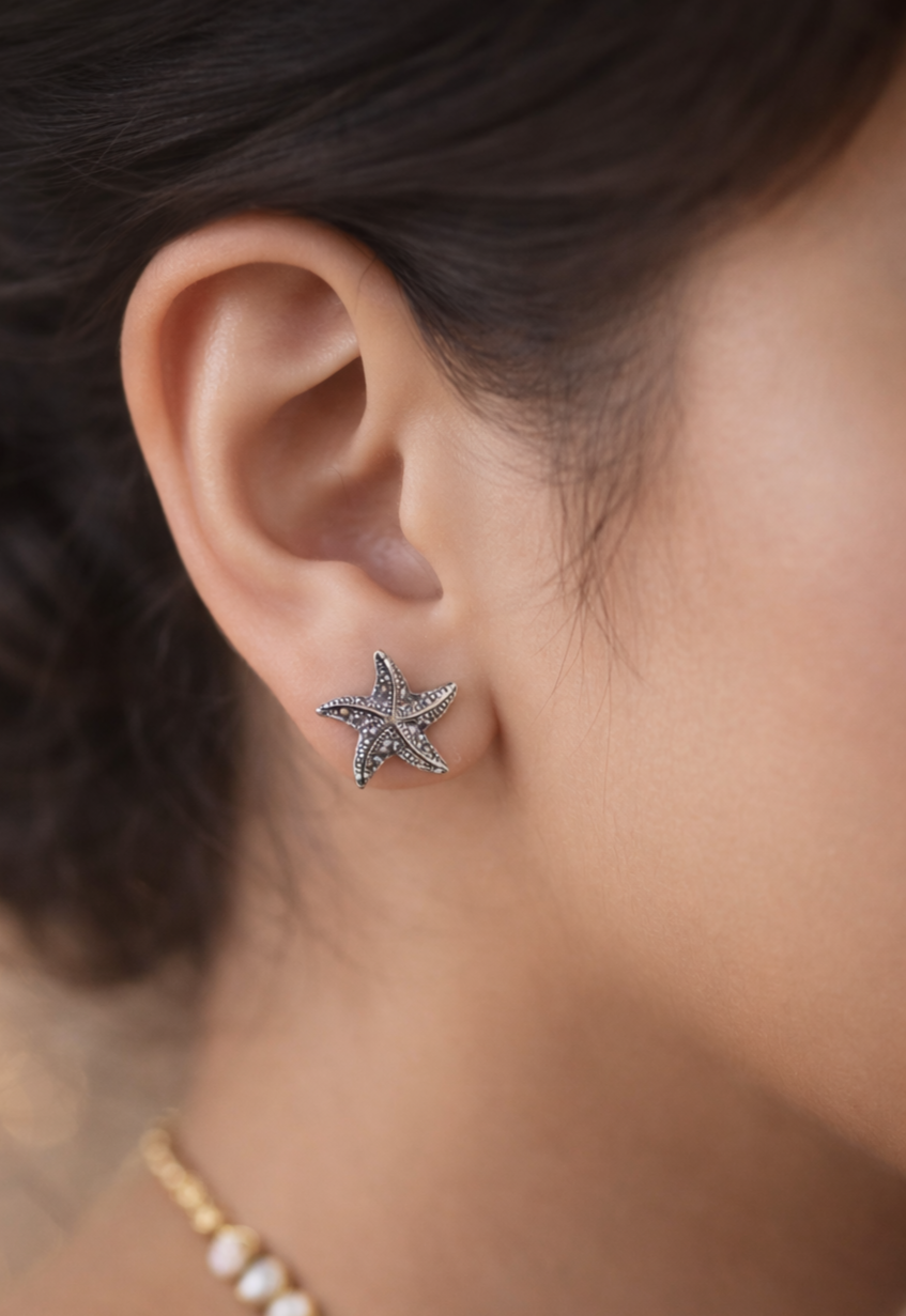 Starfish Sparkle Stud Earrings